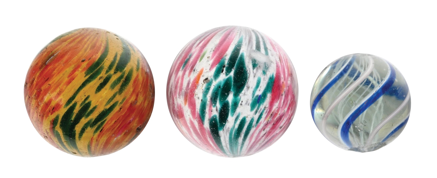 LOT OF 3: HANDMADE MARBLES