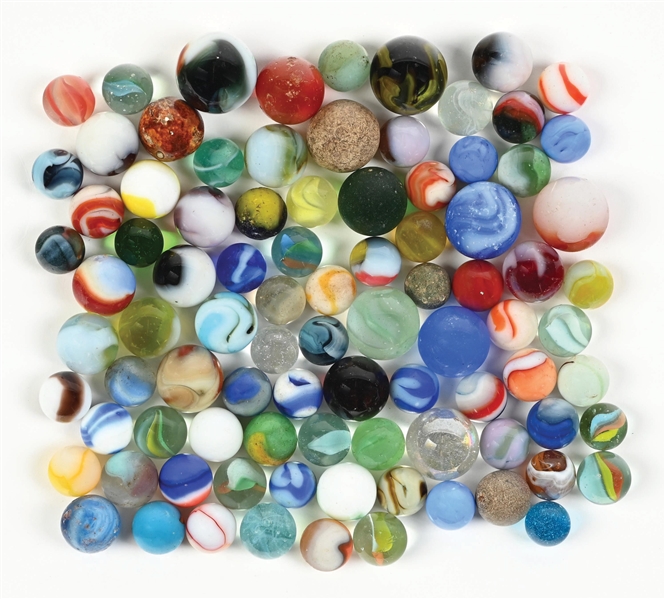 LARGE LOT OF MACHINE-MADE MARBLES