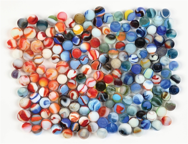 LARGE LOT OF MACHINE-MADE MARBLES