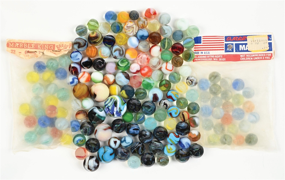 LARGE LOT OF MACHINE-MADE MARBLES