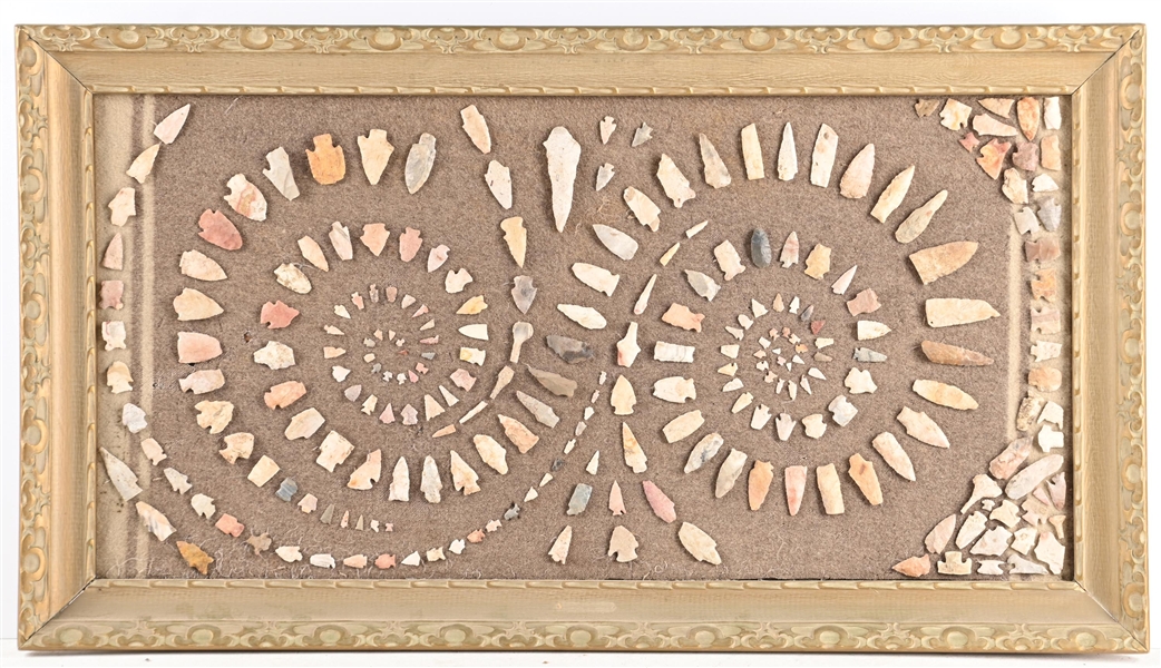 MASSIVE FRAMED COLLECTION OF ASSORTED NATIVE AMERICAN ARROWHEADS