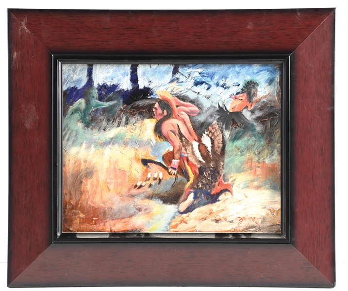 ALBERT JIM NATIVE AMERICAN OIL PAINTING
