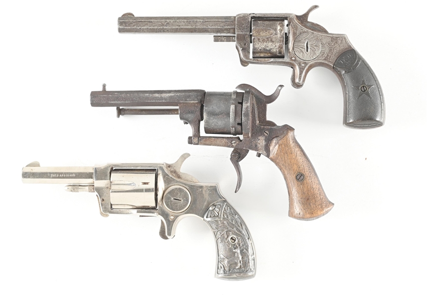 (A) LOT OF (3) 19TH CENTURY POCKET REVOLVERS.