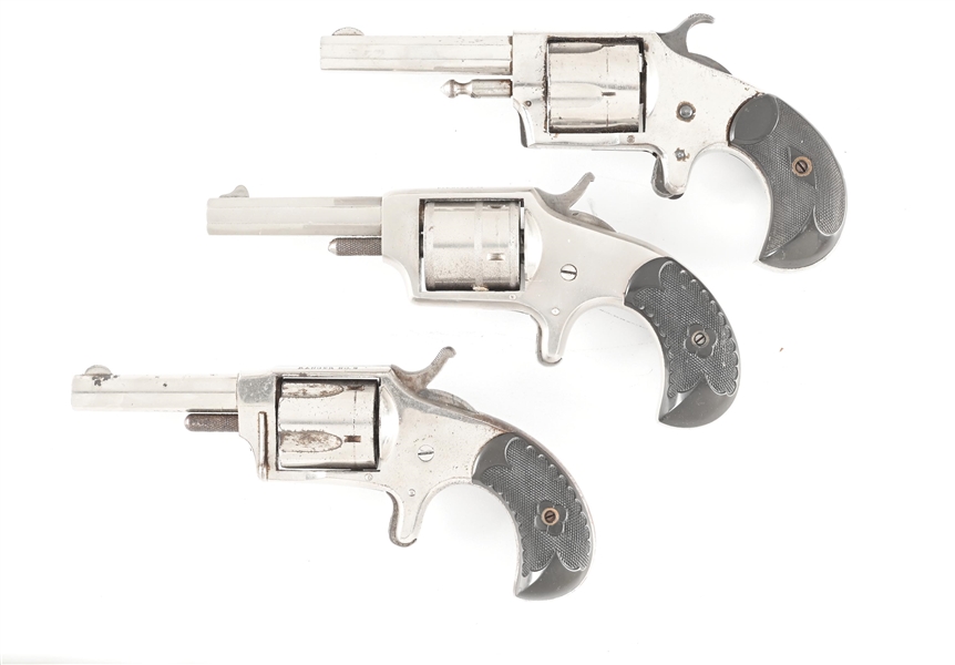 (A) LOT OF (3) HOPKINS & ALLEN 19TH CENTURY SPUR TRIGGER POCKET REVOLVERS.