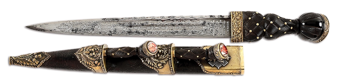 ATTRACTIVE BRONZE MOUNTED SCOTTISH REGIMENTAL DIRK OF THE 71ST HIGHLANDERS BY WILKINSON.