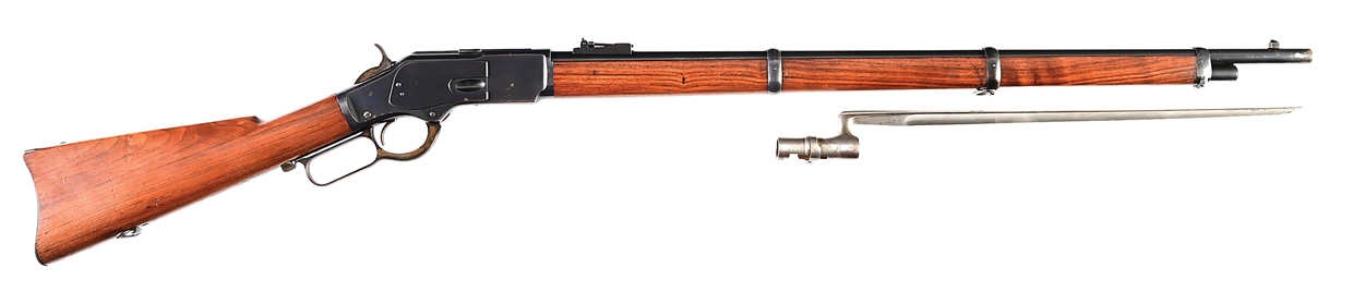 (C) STUNNING WINCHESTER MODEL 1873 LEVER ACTION MUSKET W/ BAYONET
