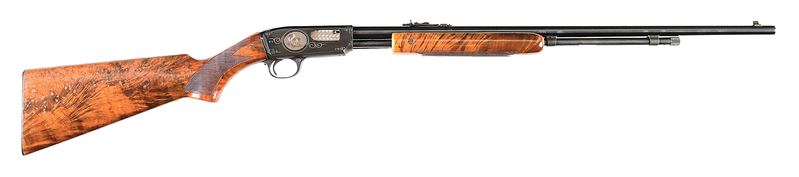 (C) BLEILE ENGRAVED WINCHESTER MODEL 61 SLIDE ACTION RIFLE