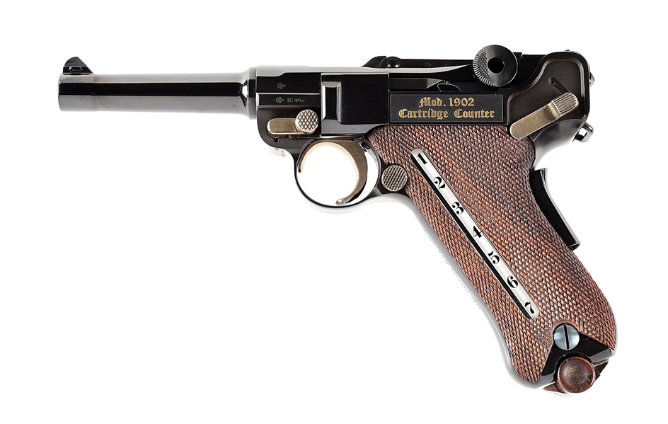 (C) MAUSER MODEL 1902 CARTRIDGE CONTER 9MM LUGER SEMI-AUTOMATIC PISTOL WITH BOX