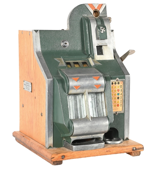 5¢ MILLS NOVELTY CO. QT CHEVRON SLOT MACHINE
