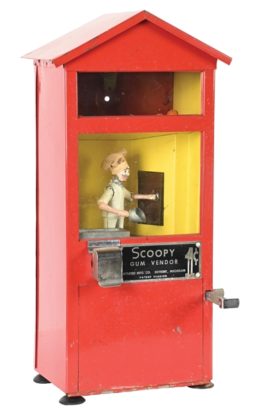1¢ GAYLORD MFG. CO., "SCOOPY" GUMBALL VENDOR