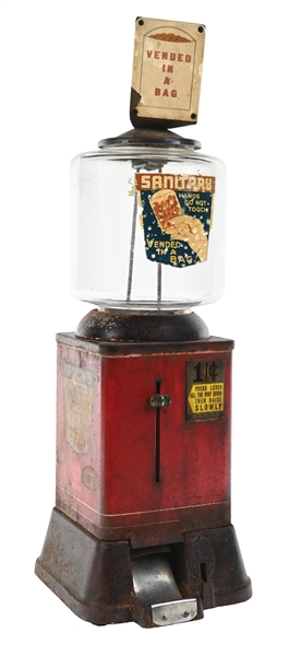 1¢ O. D. JENNINGS "IN THE BAG" PEANUT/CANDY VENDING MACHINE
