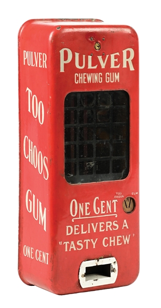 1¢ PULVER TOO CHOOS CHEWING GUM VENDING MACHINE