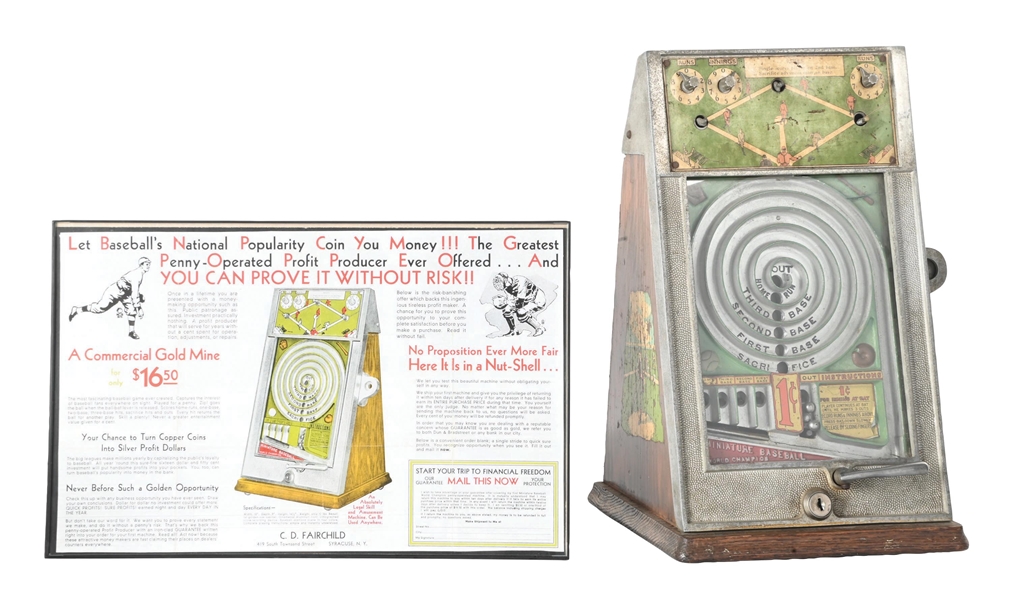 1¢ PEO MFG. CO. "WORLD CHAMPION" BASEBALL TABLETOP GAME