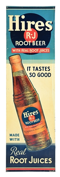 HIRES R-J ROOT BEER EMBOSSED TIN  SIGN