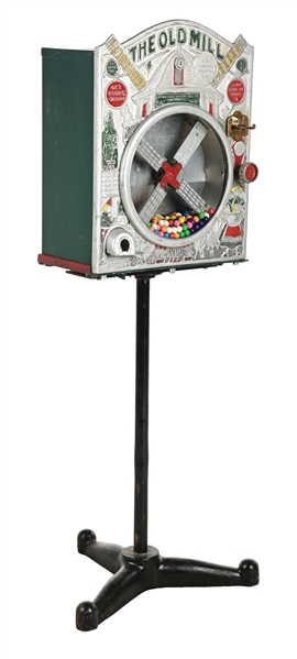 1¢ INTERNATIONAL MUTOSCOPE "THE OLD MILL" CIRCUS "SCOOP" VENDING MACHINE 