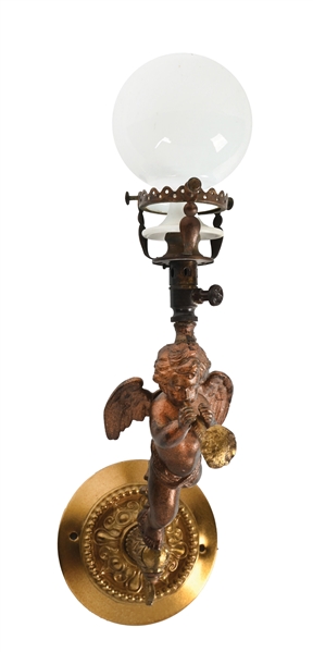 FIGURAL CHERUB WALL MOUNT GAS CIGAR LIGHTER