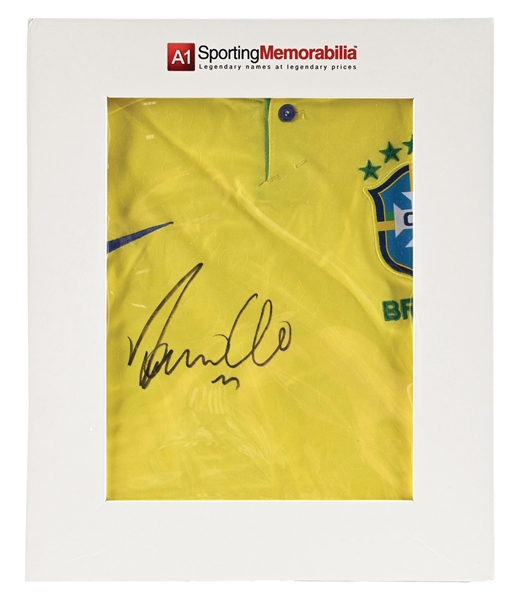 RONALDO LUIS NAZARIO DE LIMA SIGNED BRAZIL JERSEY WITH BOX & COA