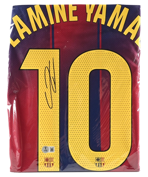 YAMAL LAMINE SIGNED BARCELONA SHIRT W/ BECKETT HOLOGRAM VERIFICATION