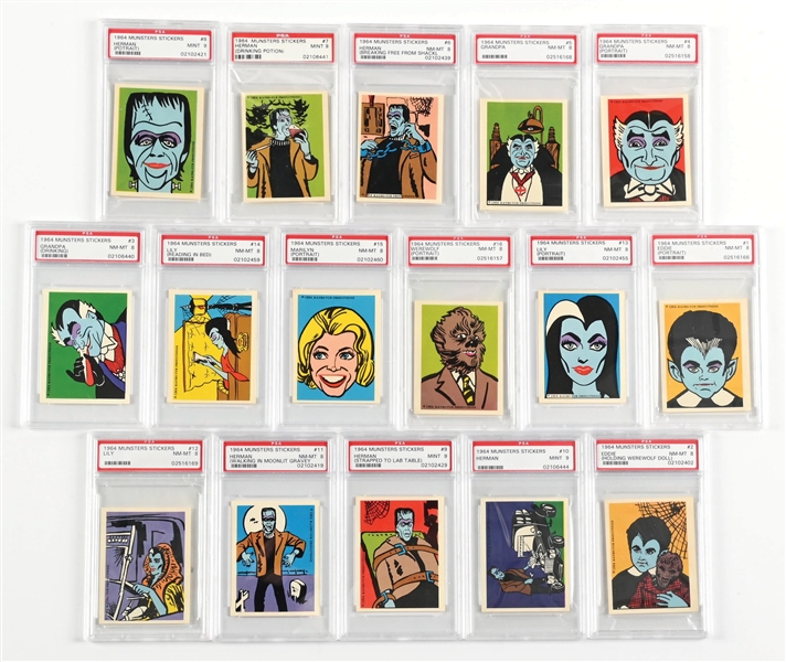 1964 MUNSTERS GRADED SET OF TRADING CARDS 