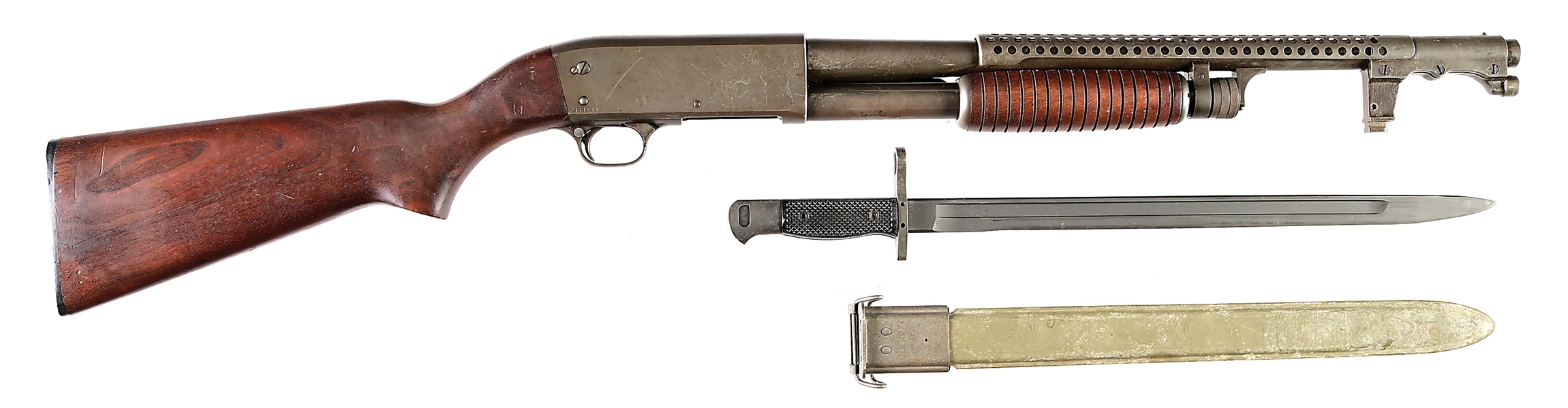 (C) RARE ITHACA COMMERICAL MODEL 37 SLIDE ACTION SHOTGUN (1967)