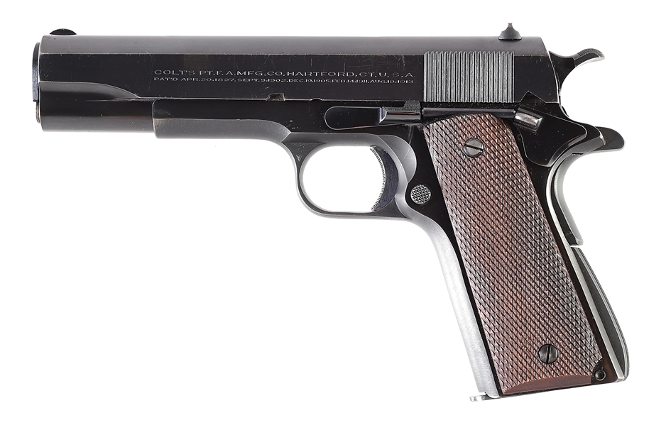 (C) COLT .38 SUPER SEMI-AUTOMATIC PISTOL WITH SUPER MATCH SLIDE (1947)