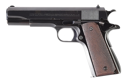 (C) COLT .38 SUPER SEMI-AUTOMATIC PISTOL WITH SUPER MATCH SLIDE (1947)