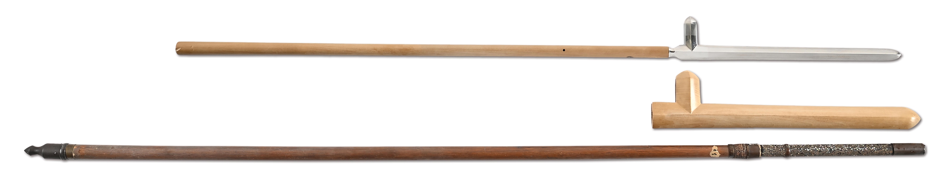 VERY RARE SIGNED UBU KATAKAMA YARI WITH ABALONE SHAFT