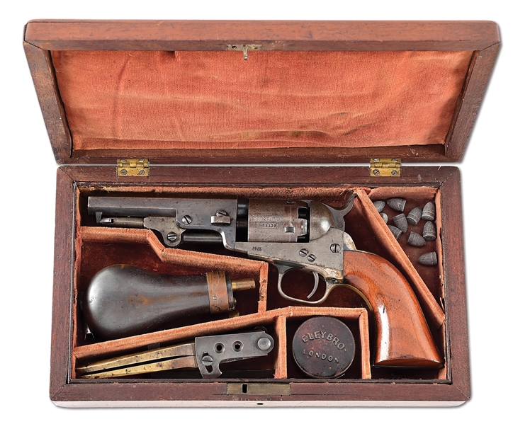 (A) FINE CASED COLT MODEL 1849 POCKET PERCUSSION REVOLVER (1854).