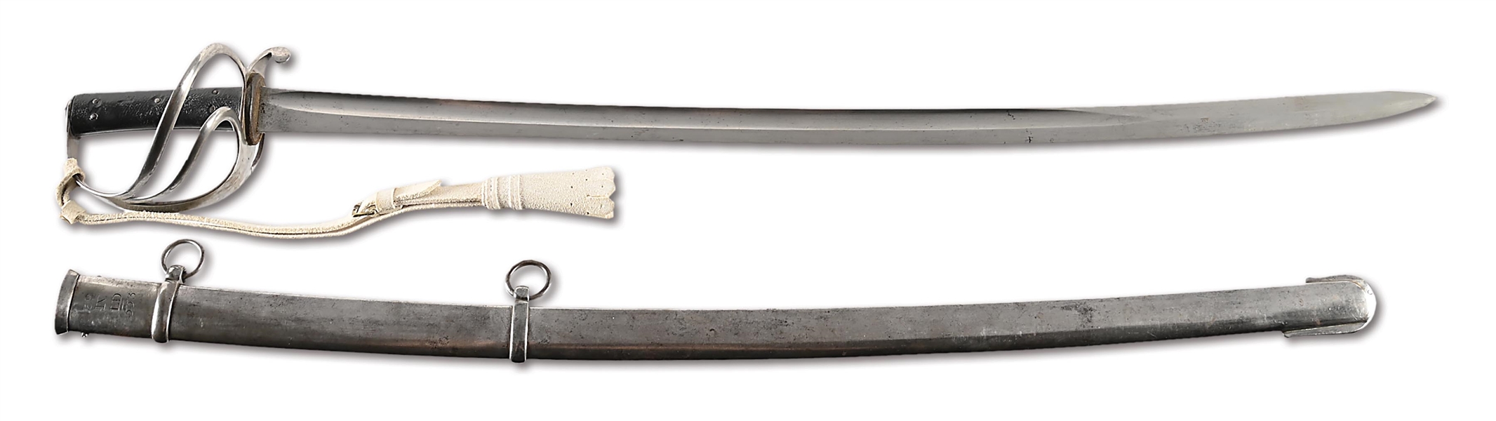 4TH LIGHT DRAGOONS MARKED BRITISH PATTERN 1853 CAVALRY SABER.