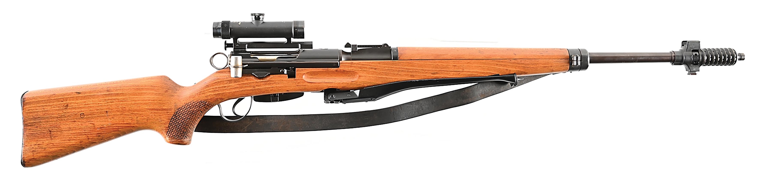 (C) SWISS ZF K31/55 STRAIGHT PULL BOLT ACTION SNIPER RIFLE WITH MATCHING SCOPE AND CASE.