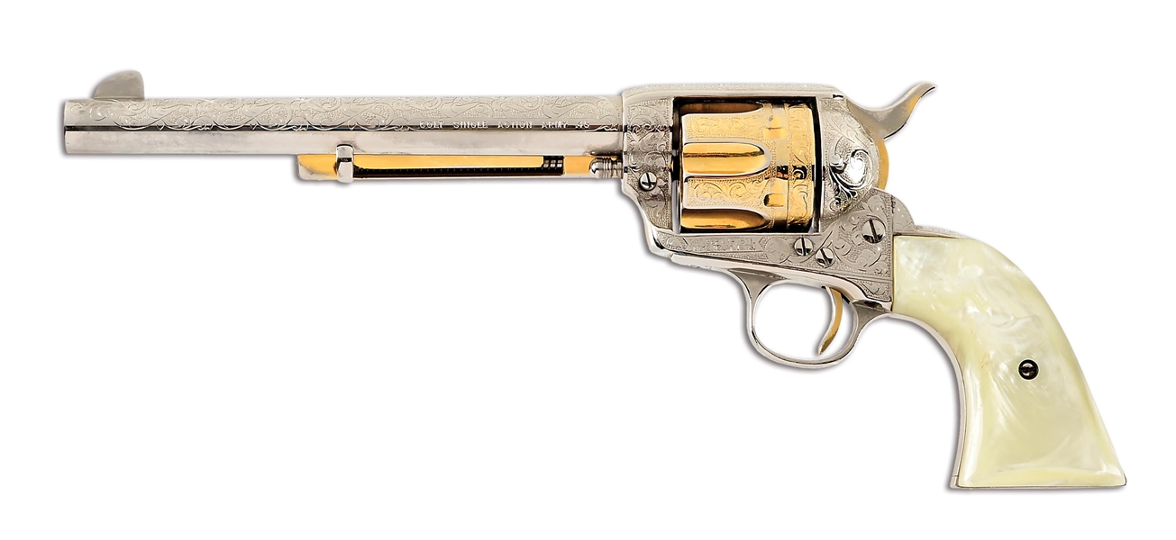 (C) ENGRAVED COLT SINGLE ACTION ARMY .45 LC REVOLVER. 