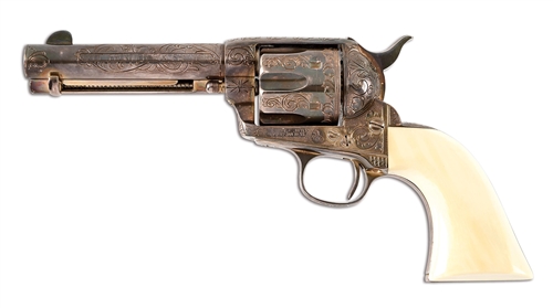 (A) ENGRAVED COLT SAA FRONTIER SIX SHOOTER .44-40 REVOLVER.