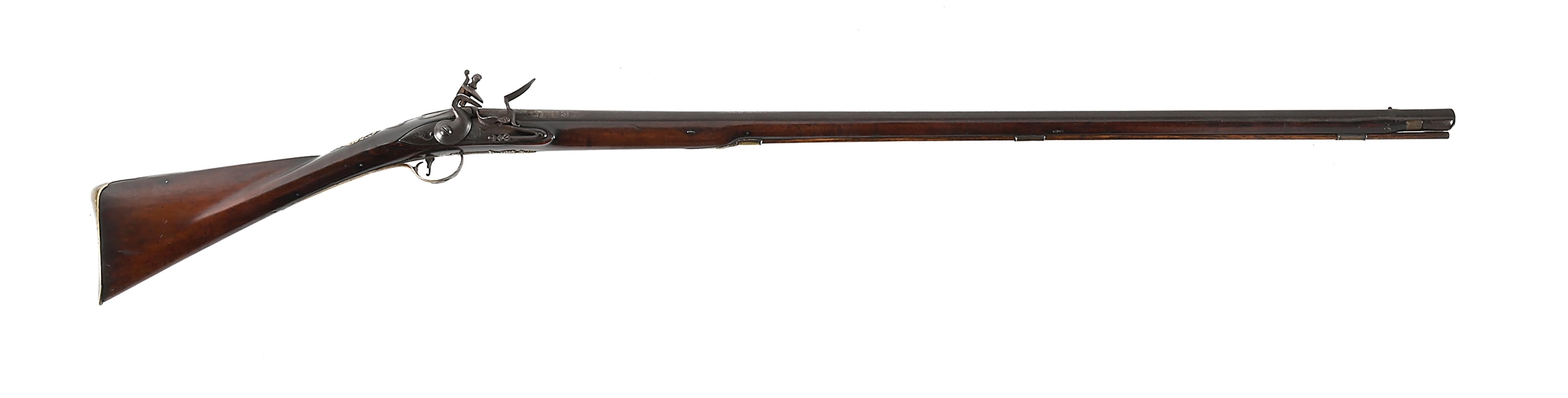 (A) BRITISH FLINTLOCK OFFICERS FOWLER BY F. LORD, WITH MILITARY MOTIFS.
