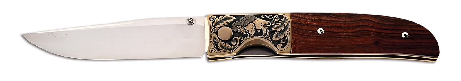 MICHAEL WALKER ENGRAVED LINERLOCK FOLDER.