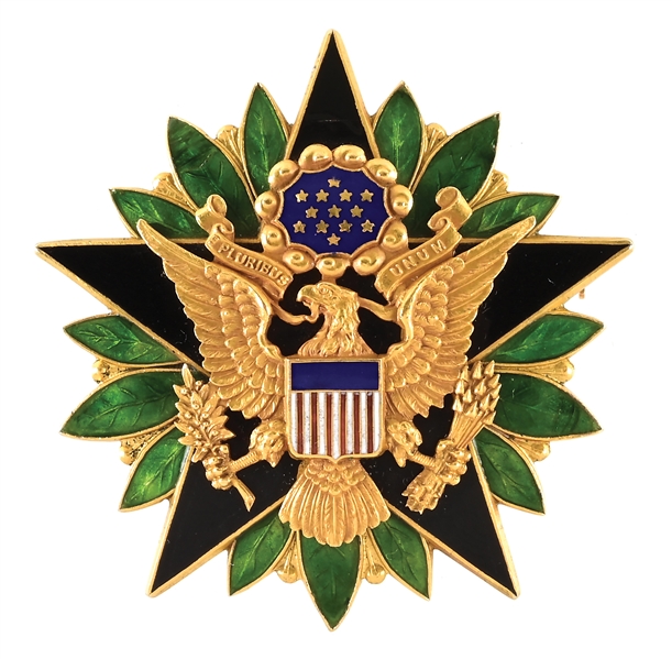 14K GOLD ARMY GENERAL STAFF IDENTIFICATION BADGE. 