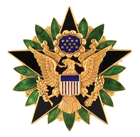 14K GOLD ARMY GENERAL STAFF IDENTIFICATION BADGE. 