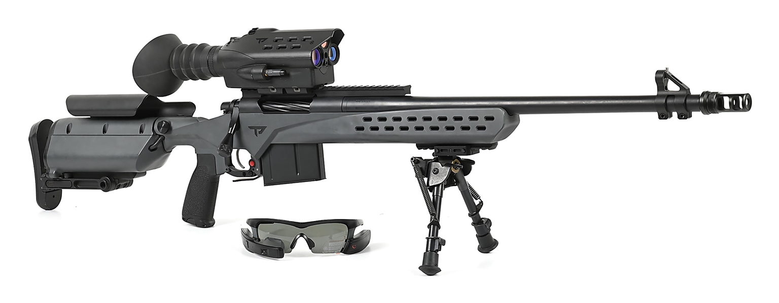 (M) TRACKINGPOINT M1400 STILLER PRECISION TAC-338 BOLT ACTION .338 LAPUA MAGNUM RIFLE WITH RECON JET SMART GLASSES.