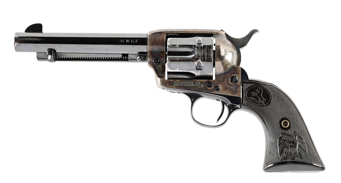 (C) COLT SINGLE ACTION ARMY REVOLVER IN .38 WCF (1915).
