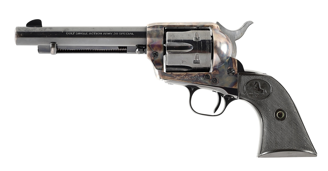(C) SECOND GENERATION COLT SINGLE ACTION ARMY REVOLVER IN .38 SPECIAL