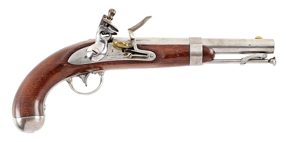 (A) OUTSTANDING ASA WATERS US MODEL 1836 FLINTLOCK PISTOL
