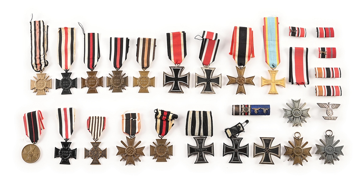 LOT OF GERMAN WWI-WWII AWARDS AND RIBBONS.