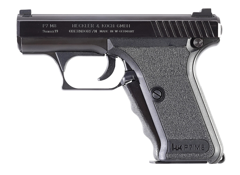 (M) HECKLER & KOCH HK P7 M8 9MM SEMI-AUTOMATIC PISTOL.