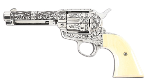 (C) ENGRAVED FIRST GENERATION COLT SINGLE ACTION ARMY REVOLVER.
