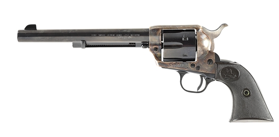 (C) SECOND GENERATION COLT SINGLE ACTION ARMY .357 MAGNUM REVOLVER WITH BOX.