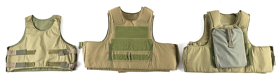 LOT OF 3: US MILITARY SOFT SMALL ARMS PROTECTIVE BODY ARMOR.