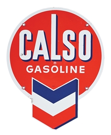 CALSO GASOLINE PORCELAIN PUMP PLATE SIGN