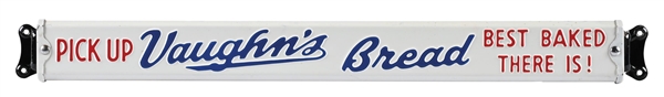 PICK UP VAUGHNS BREAD EMBOSSED TIN DOOR PUSH SIGN