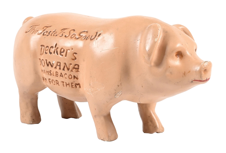 DECKERS HAMS & BACON ADVERTISING STORE DISPLAY PIG