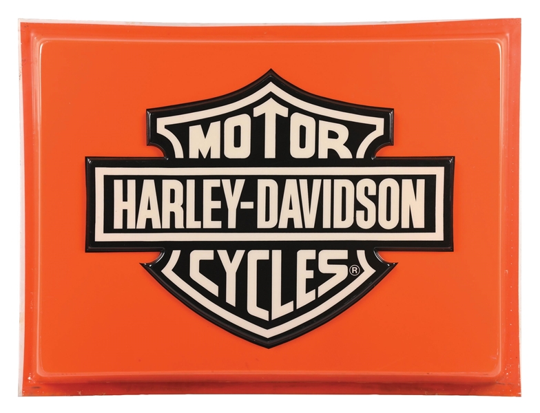 HARLEY-DAVIDSON MOTORCYCLES EMBOSSED PLASTIC DEALERSHIP SIGN