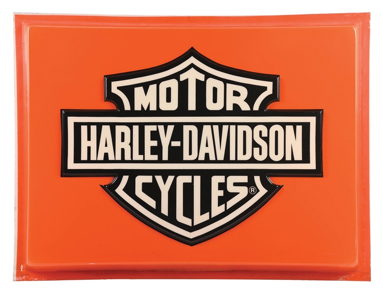 HARLEY-DAVIDSON MOTORCYCLES EMBOSSED PLASTIC DEALERSHIP SIGN